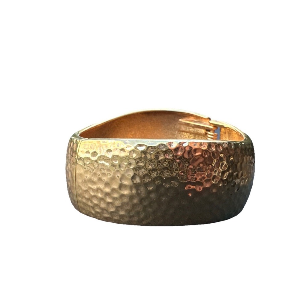 Premier Designs Bold METALLIC‎ Hammered Wavy Gold Tone Bracelet Shiny Statement